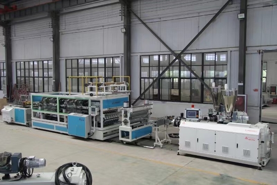 Plastic Conical Twin Screw PVC Roof Tile Extrusion Line