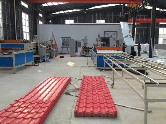 Plastic Conical Twin Screw PVC Roof Tile Extrusion Line